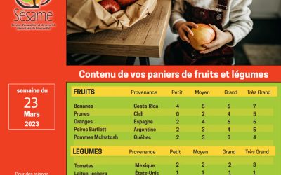 Cette semaine dans le panier de fruits et légumes